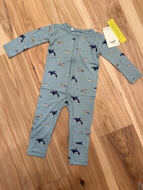 Kyte Baby One-Piece Snap Footless Romper in Coastline